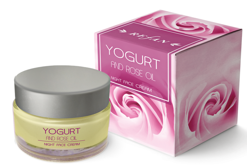 Crema notturna per viso yogurt e olio di rosa