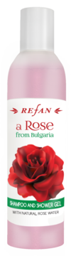 SHAMPOO E GEL DOCCIA "A ROSE FROM BULGARIA" REFAN con acqua naturale di rosa per rigenerare e idratare la pelle